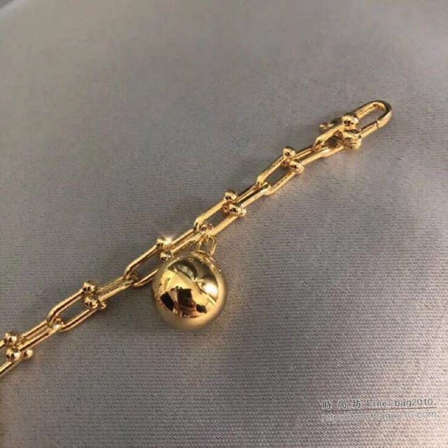 Tiffany飾品 蒂芙尼女士專櫃爆款關節U型鏈環手鏈 Tiffany鎖愛心吊墜手鏈  zgt1734